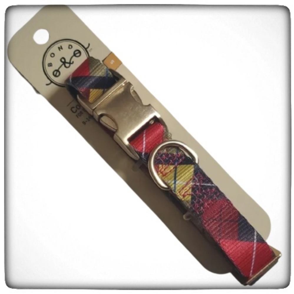 Bond & Co Red/Gold Plaid Collar, Small